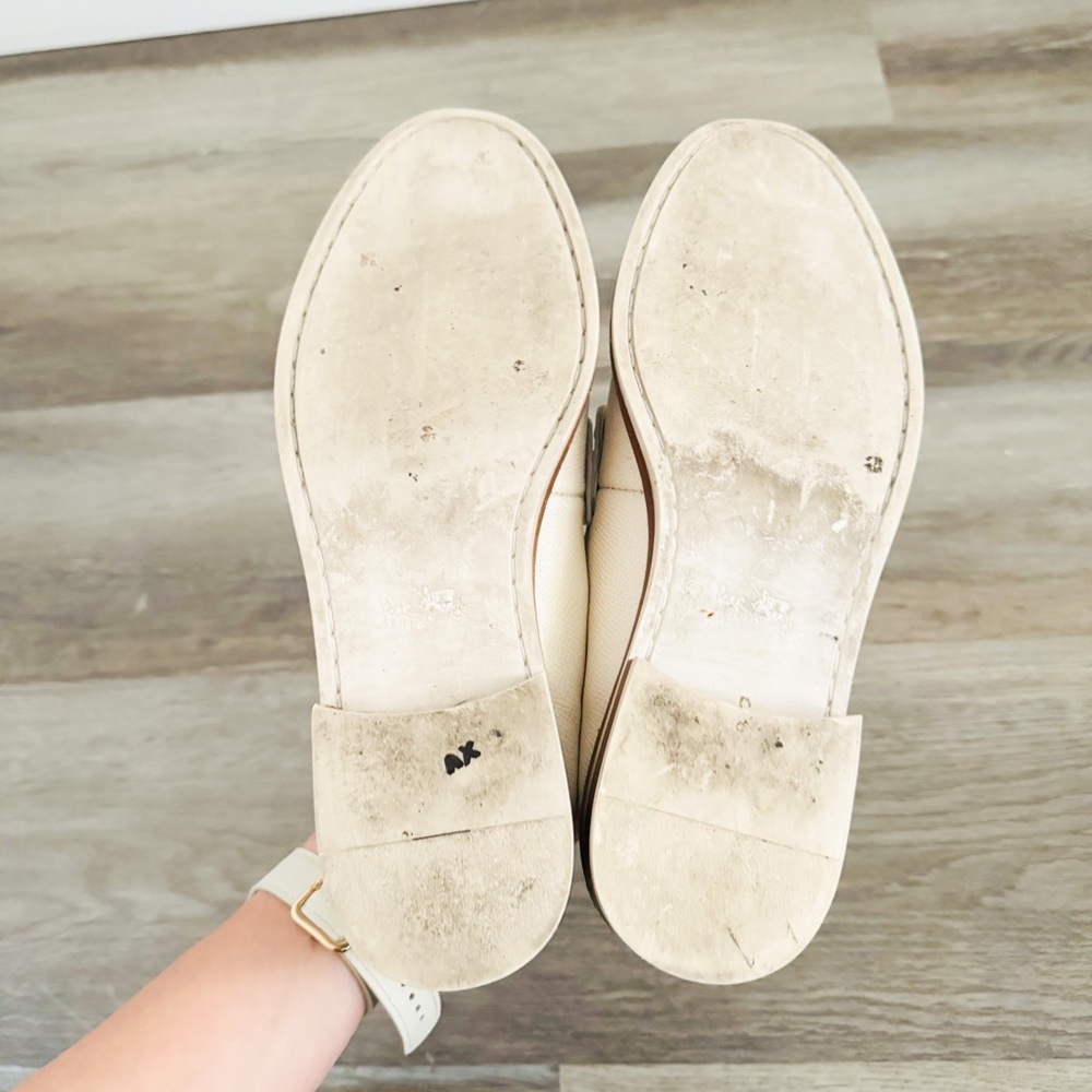 Coach Womens White Indigo Crossgrain Leather Loafers US 6 - Picture 5 of 6
